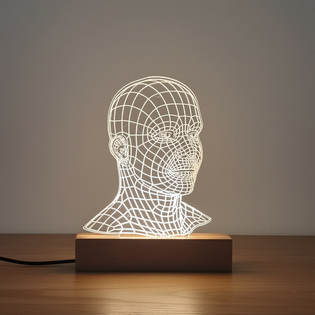 Grid Head LED Acrylic Lamp