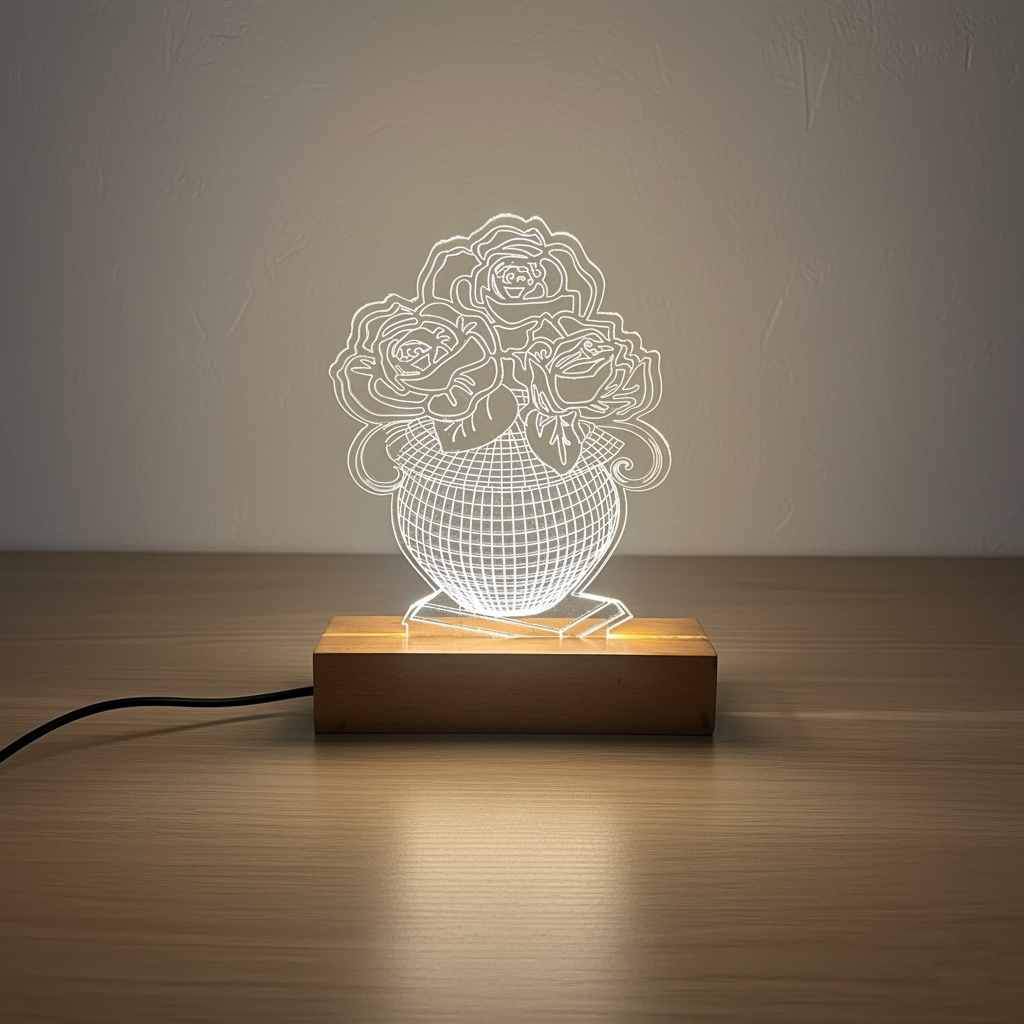 Floral Vase LED Acrylic Lamp