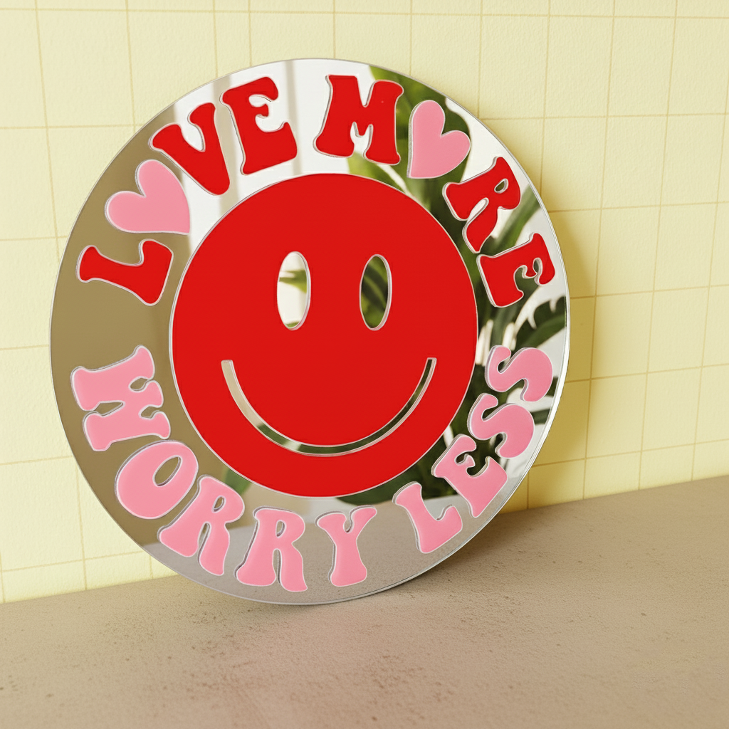 Love More Worry Less Aesthetic Mirror