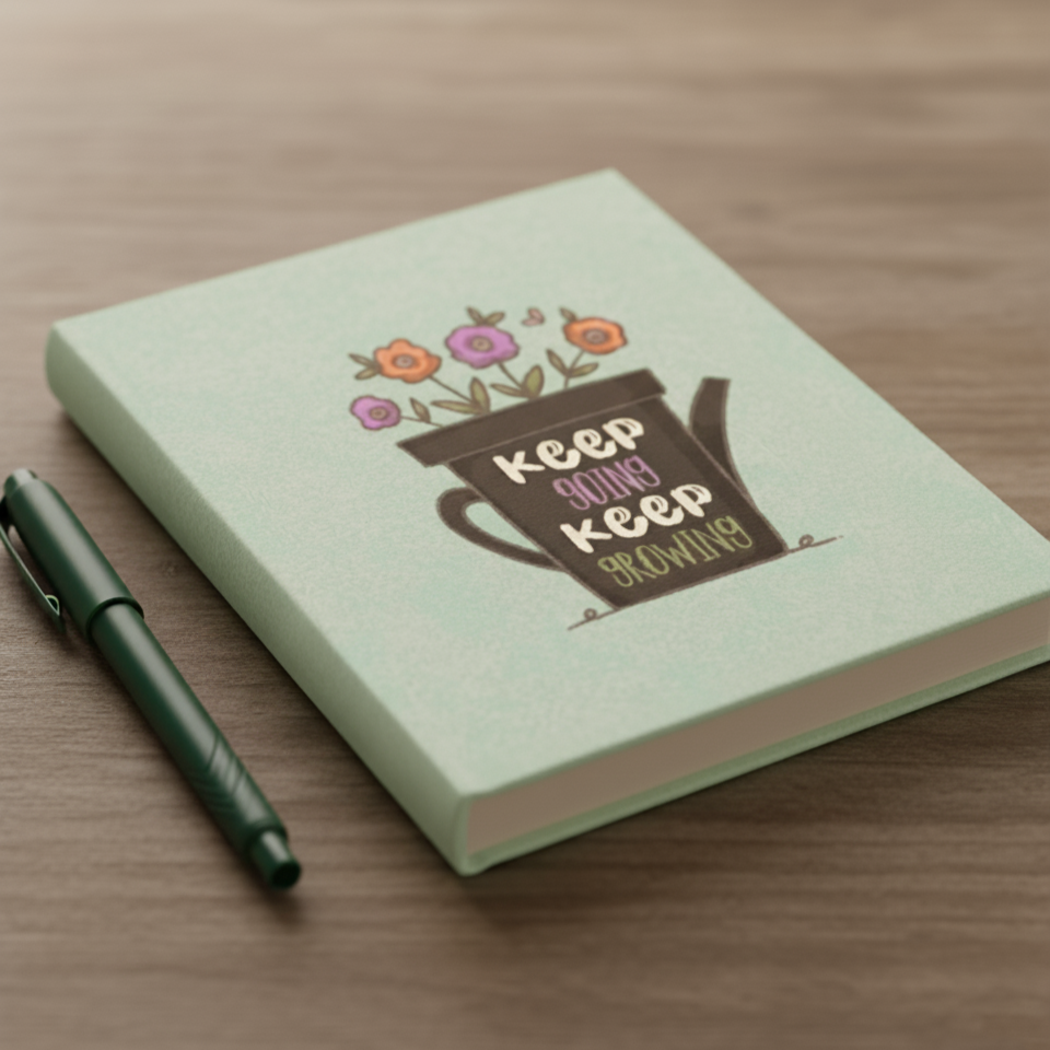 Green Printed Diary