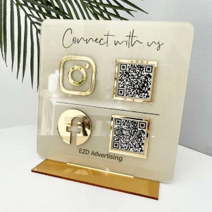 Custom Acrylic Social Media and QR Code Sign