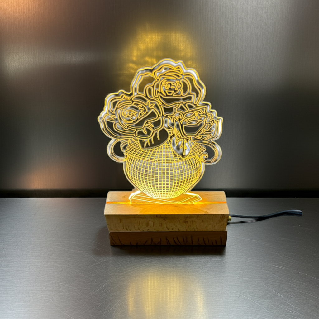 Floral Vase LED Acrylic Lamp