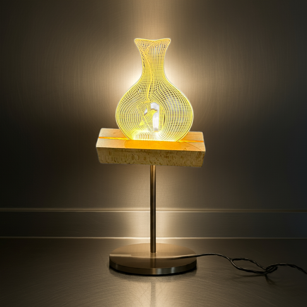Modern Geometric Vase LED Acrylic Lamp